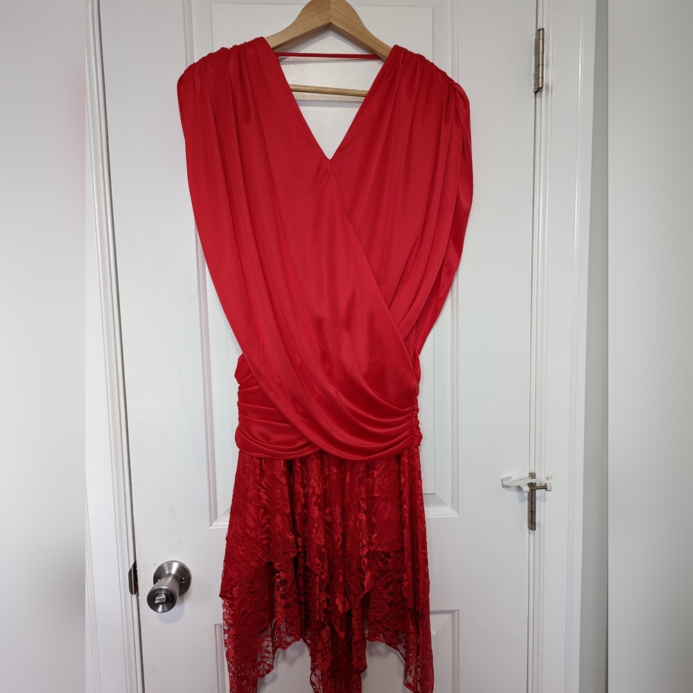 Vintage Seneca Polyester & Lace Dress